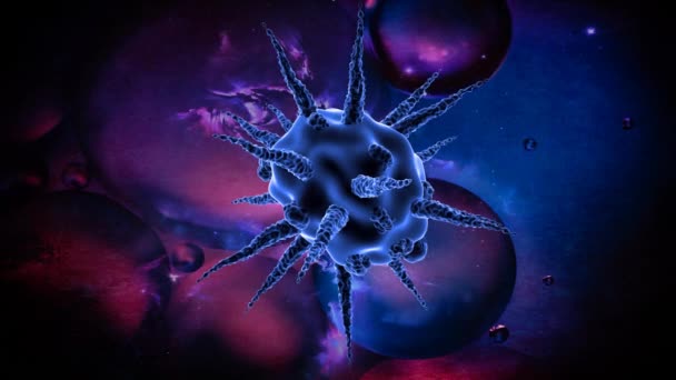 Bright Covid Beautiful Colours Highlights Virology Concept Rendering Animation — Stock Video