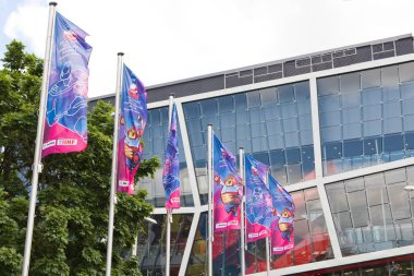 Bratislava, Slovakya - 7 Mayıs 2019 : Bayraklar