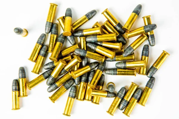 Small rim fire ammunition - on white background — Stock Photo, Image