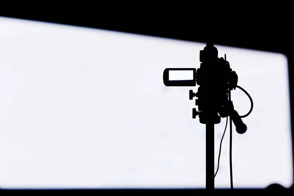 Filming conference with video camera — Stock Photo, Image