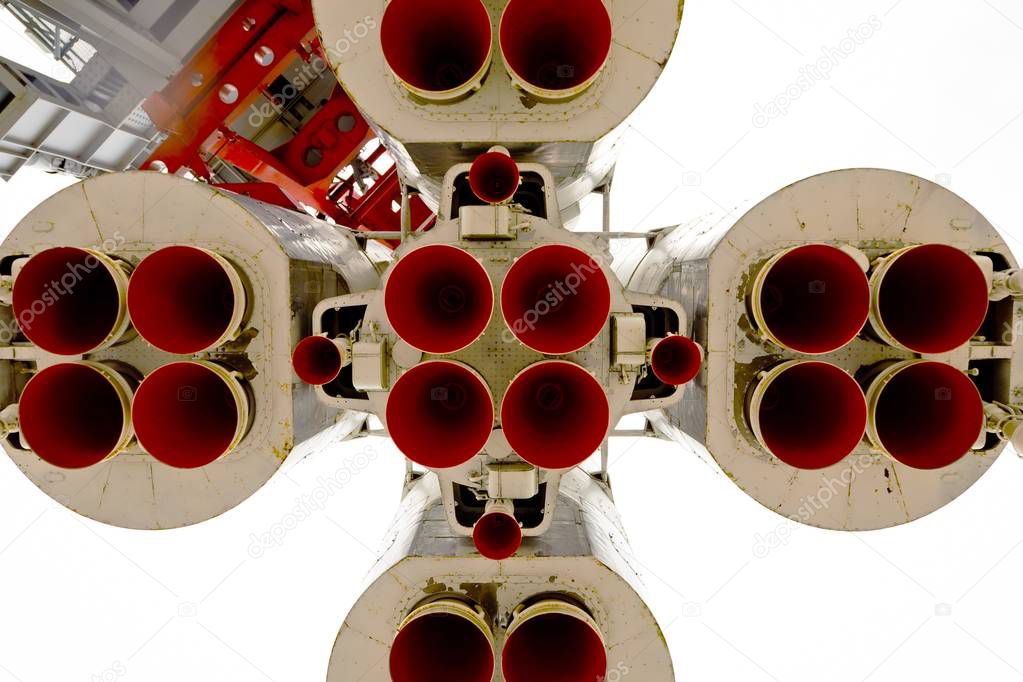 Nozzle of rocket from bottom view.