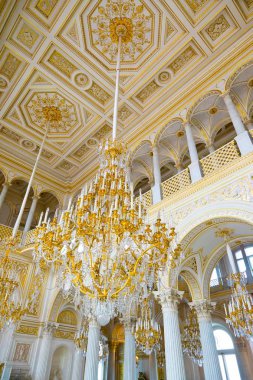 St. Petersburg, Rusya - 7 Temmuz 2019 Hermitage Mus'un İç Mekanları