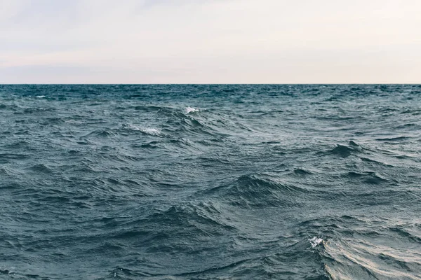 Dark blue sea water background, waves of blue in black sea — Stock Photo, Image