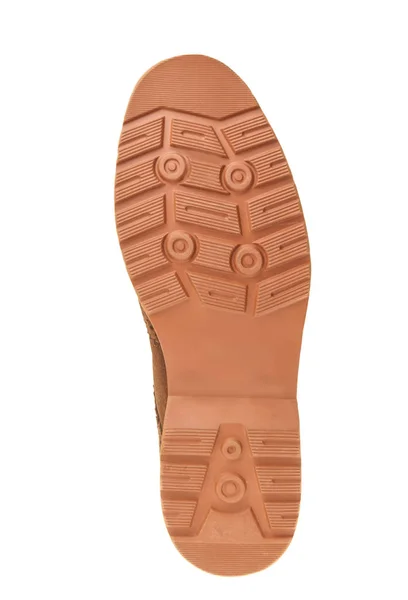 Zapatillas suela pisada naranja aislada sobre fondo blanco —  Fotos de Stock