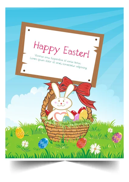 Happy holiday Easter day card vintage egg with flowers vector illustration graphic design