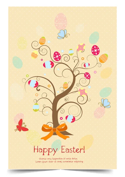 Happy holiday Easter day card vintage egg with flowers vector illustration graphic design