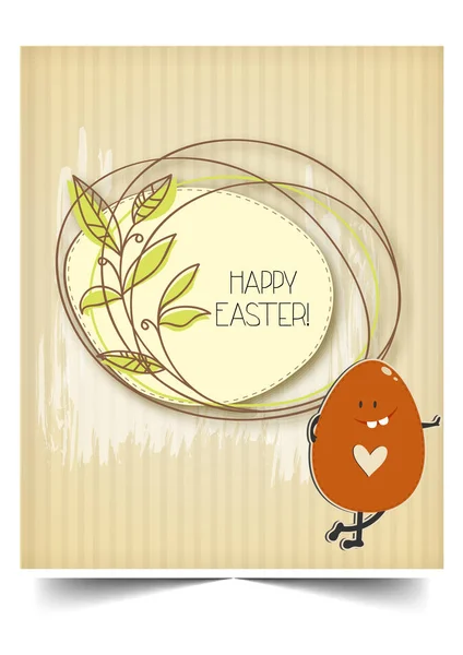 Happy holiday Easter day card vintage egg with flowers vector illustration graphic design