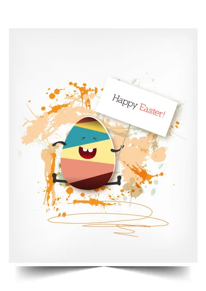 Happy holiday Easter day card vintage egg with flowers vector illustration graphic design