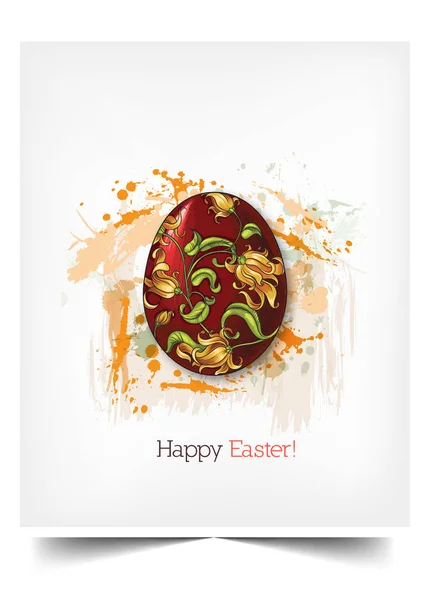 Happy holiday Easter day card vintage egg with flowers vector illustration graphic design