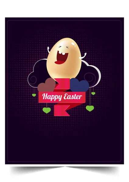 Happy holiday Easter day card vintage egg with flowers vector illustration graphic design