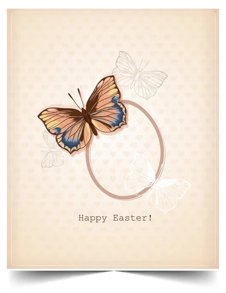 Happy holiday Easter day card vintage egg with flowers vector illustration graphic design