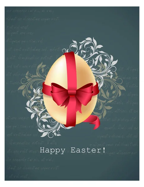 Happy holiday Easter day card vintage egg with flowers vector illustration graphic design