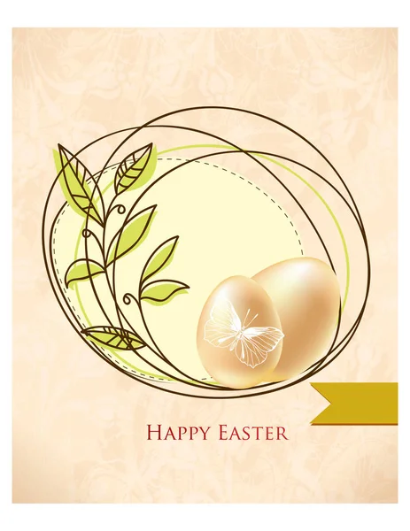 Happy holiday Easter day card vintage egg with flowers vector illustration graphic design