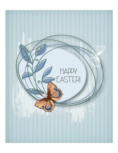 Happy holiday Easter day card vintage egg with flowers vector illustration graphic design