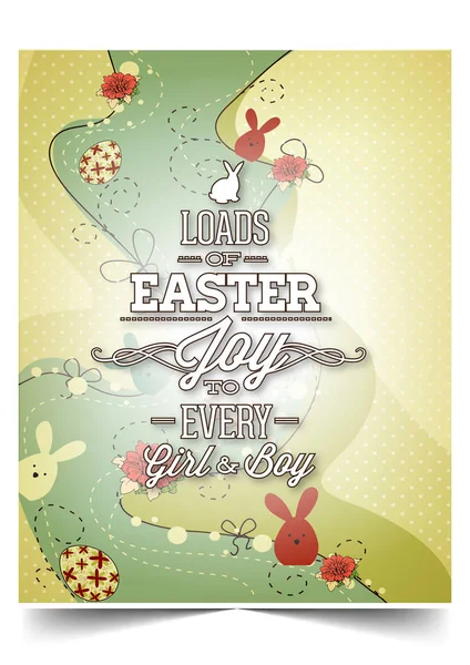 Happy holiday Easter day card vintage egg with flowers vector illustration graphic design