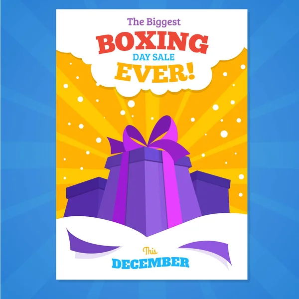 Happy Boxing day sale design with gift boxes , shopping holiday big savings, December 26th