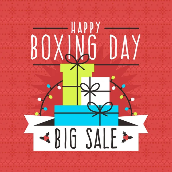 Happy Boxing day sale design with gift boxes , shopping holiday big savings