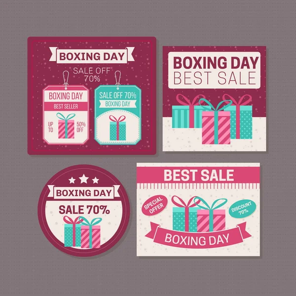 Happy Boxing day sale design with gift boxes , shopping holiday big savings, December 26th