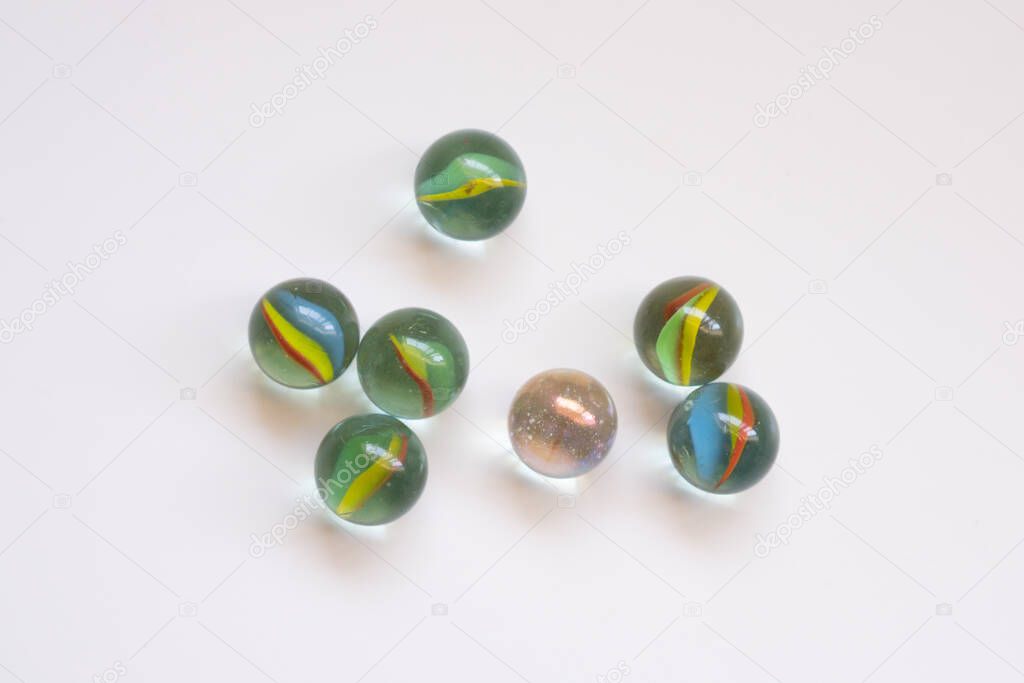 glass ball marbles of different colors