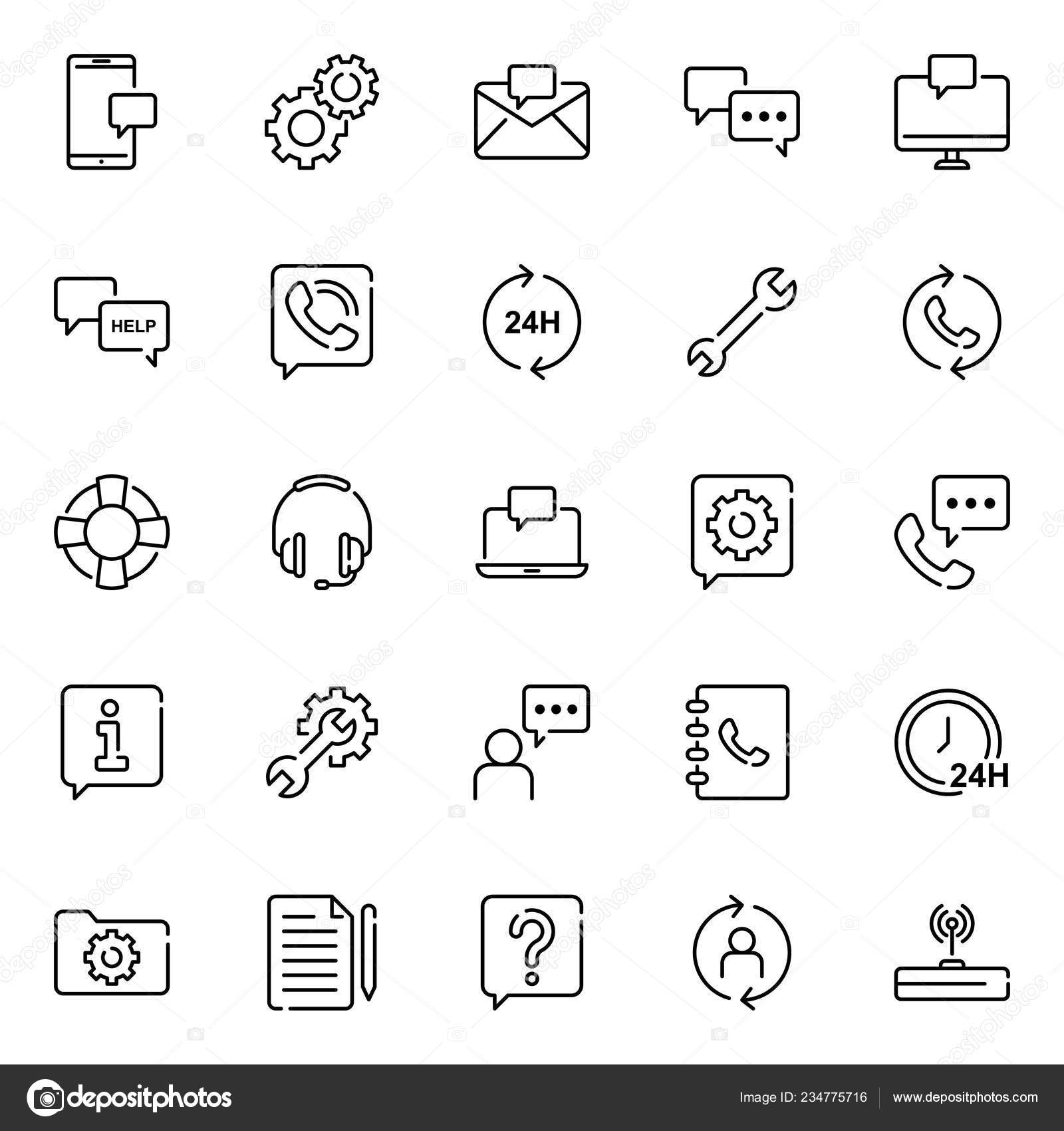 Customer Support Icons Pack Isolated Symbols Collection Stock Vector by ©ware 234775716