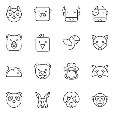 Hayvan simgeleri paketi. Ayrı semboller koleksiyonu. 