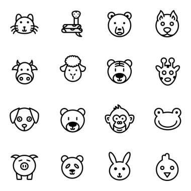 Hayvan simgeleri paketi. Ayrı semboller koleksiyonu. 