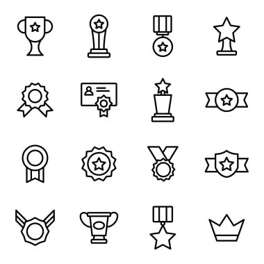 Ödül ikonları paketi. Ayrı semboller koleksiyonu. 