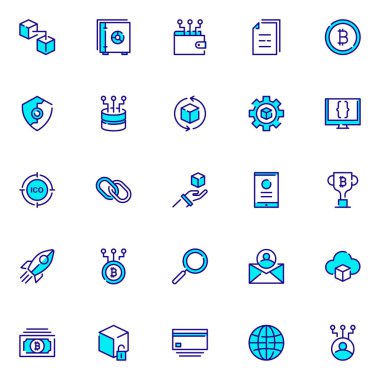 Blockchain simgeleri paketlendi. Ayrı semboller koleksiyonu