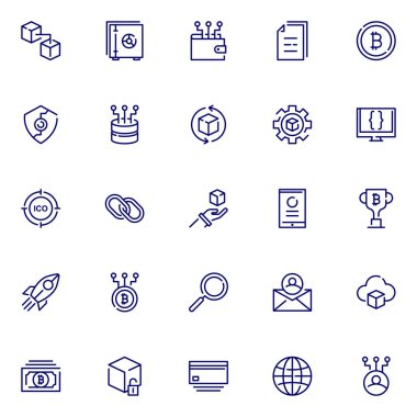 Blockchain simgeleri paketlendi. Ayrı semboller koleksiyonu