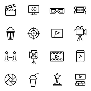 Sinema ikonları paketi. Ayrı semboller koleksiyonu