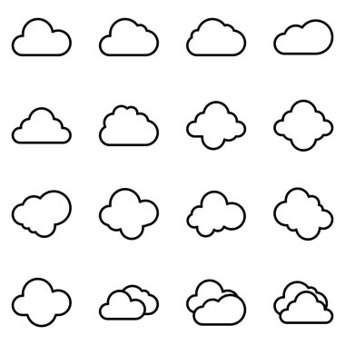 Bulut simgeleri. vektör illüstrasyonu