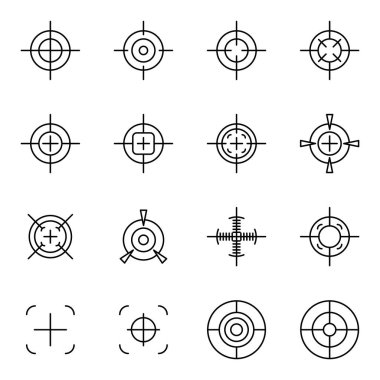 Crosshair simgeleri paketi. Ayrı semboller koleksiyonu 