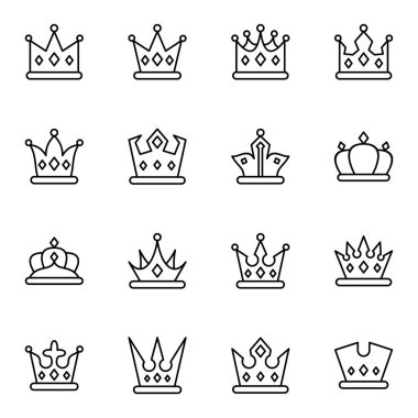 Taç simgeleri paketi. Ayrı semboller koleksiyonu  