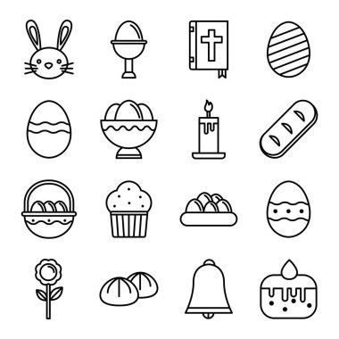 Paskalya ikonları. Ayrı semboller koleksiyonu 