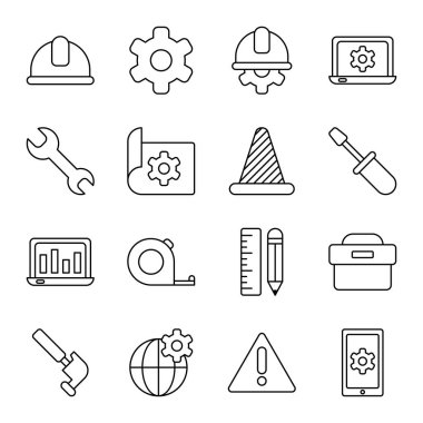 Mühendislik simgeleri. vektör illüstrasyonu