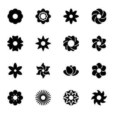 Çiçek ikonları paketi. Ayrı semboller koleksiyonu 