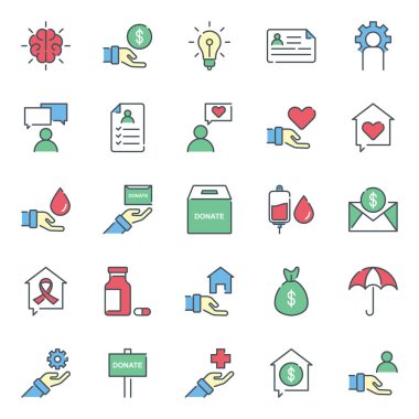 İnsanlık simgeleri toplanıyor. Ayrı semboller koleksiyonu 