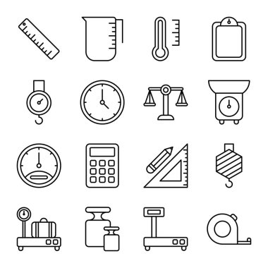 Simge paketi ölçülüyor. Ayrı semboller koleksiyonu 