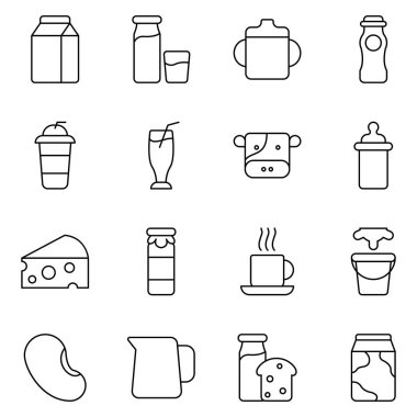 Süt simgeleri paketi. Ayrı semboller koleksiyonu 