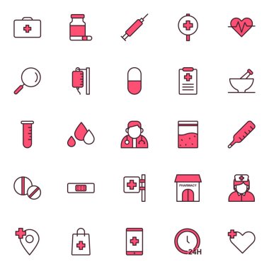 Eczane ikonları. Ayrı semboller koleksiyonu 