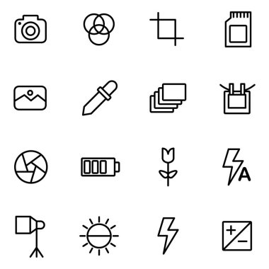 Fotoğraf ikonları paketi. Ayrı semboller koleksiyonu 