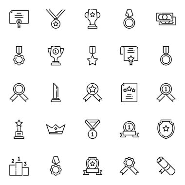 Ödül ve ödül ikonları paketi. Ayrı semboller koleksiyonu 