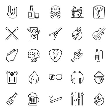 Rock 'n Roll ikonları toplanır. Ayrı semboller koleksiyonu 