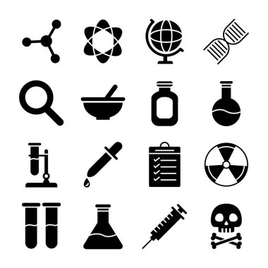 Bilim simgeleri paketi. Ayrı semboller koleksiyonu 