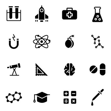 Bilim simgeleri paketi. Ayrı semboller koleksiyonu 