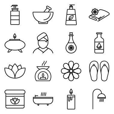 Spa ikonları paketi. Ayrı semboller koleksiyonu 