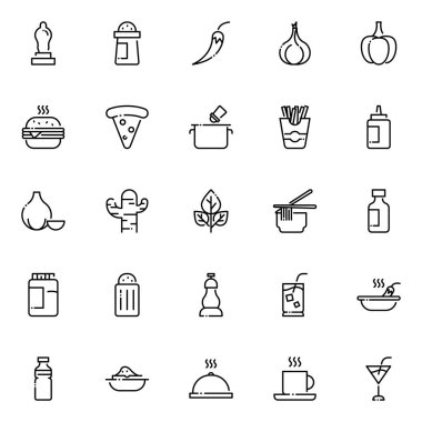 Baharat ikonları paketi. Ayrı semboller koleksiyonu 