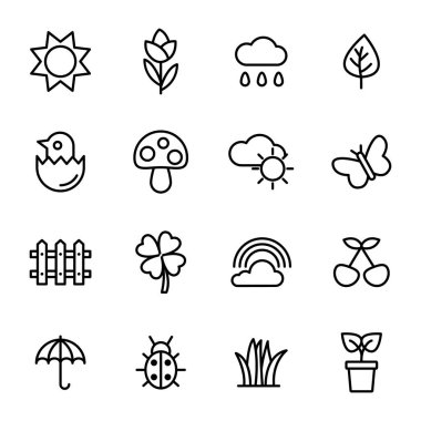 Bahar ikonları. Ayrı semboller koleksiyonu 