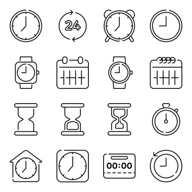 Zaman simgeleri paketlendi. Ayrı semboller koleksiyonu 