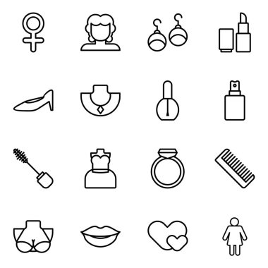 Kadın simgeleri paketi. Ayrı semboller koleksiyonu 